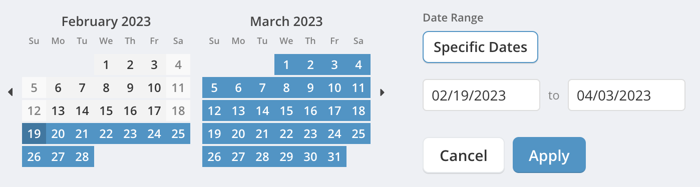Specific Dates
