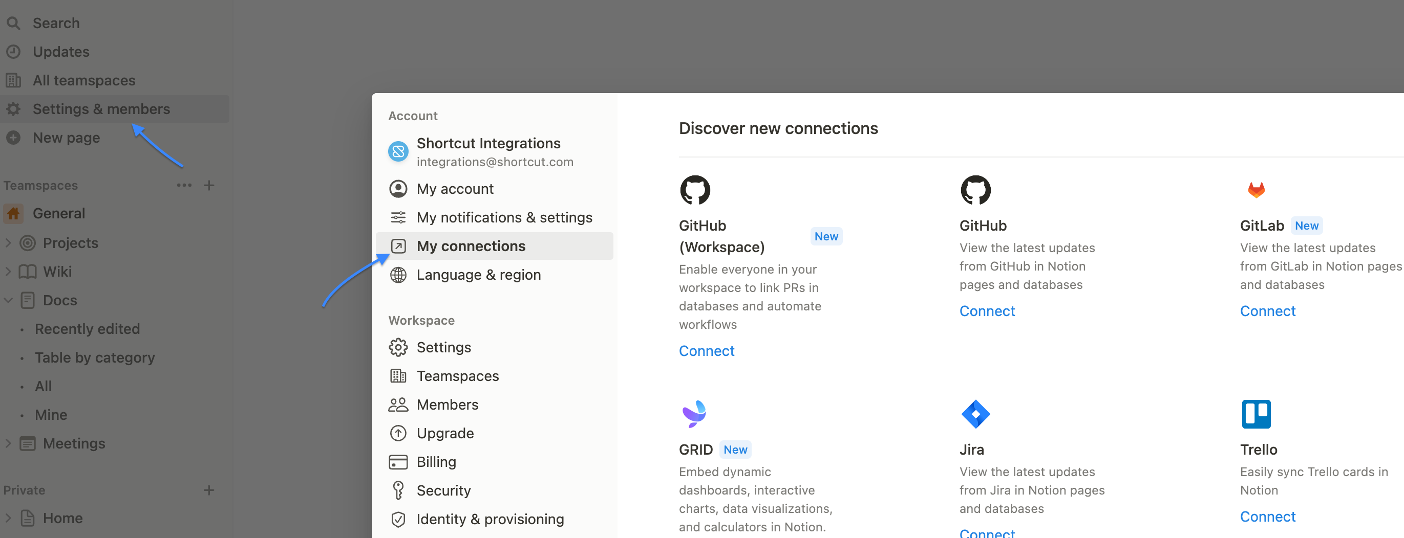 Notion Integration Shortcut Help Center