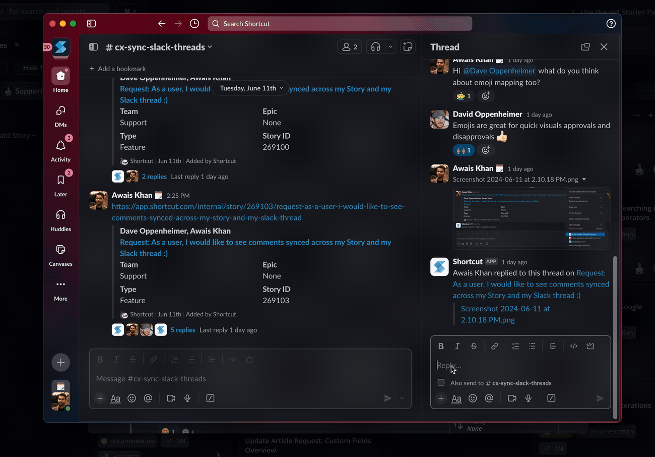 Unsyncing a Slack Thread