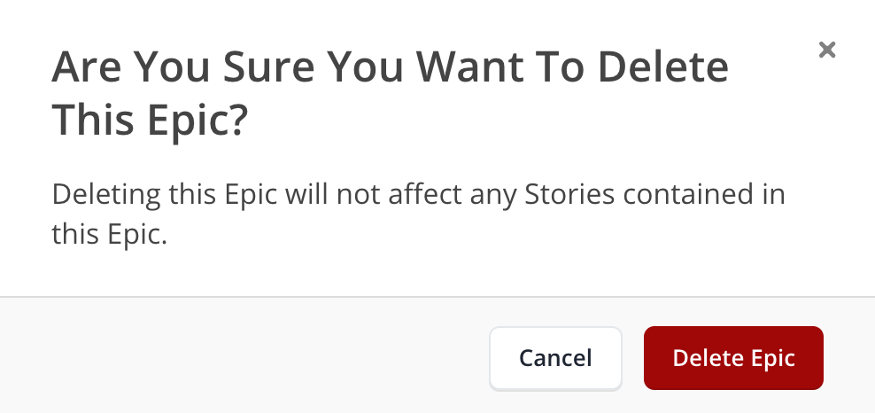 Deleting an Epic