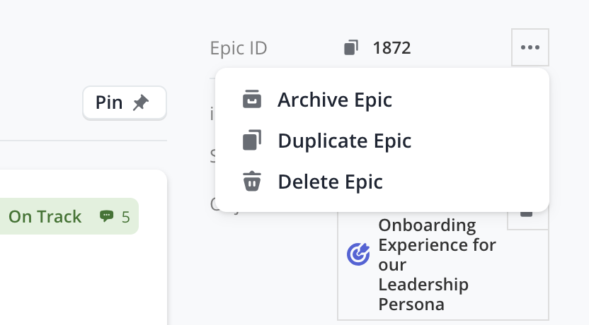 Archiving an Epic