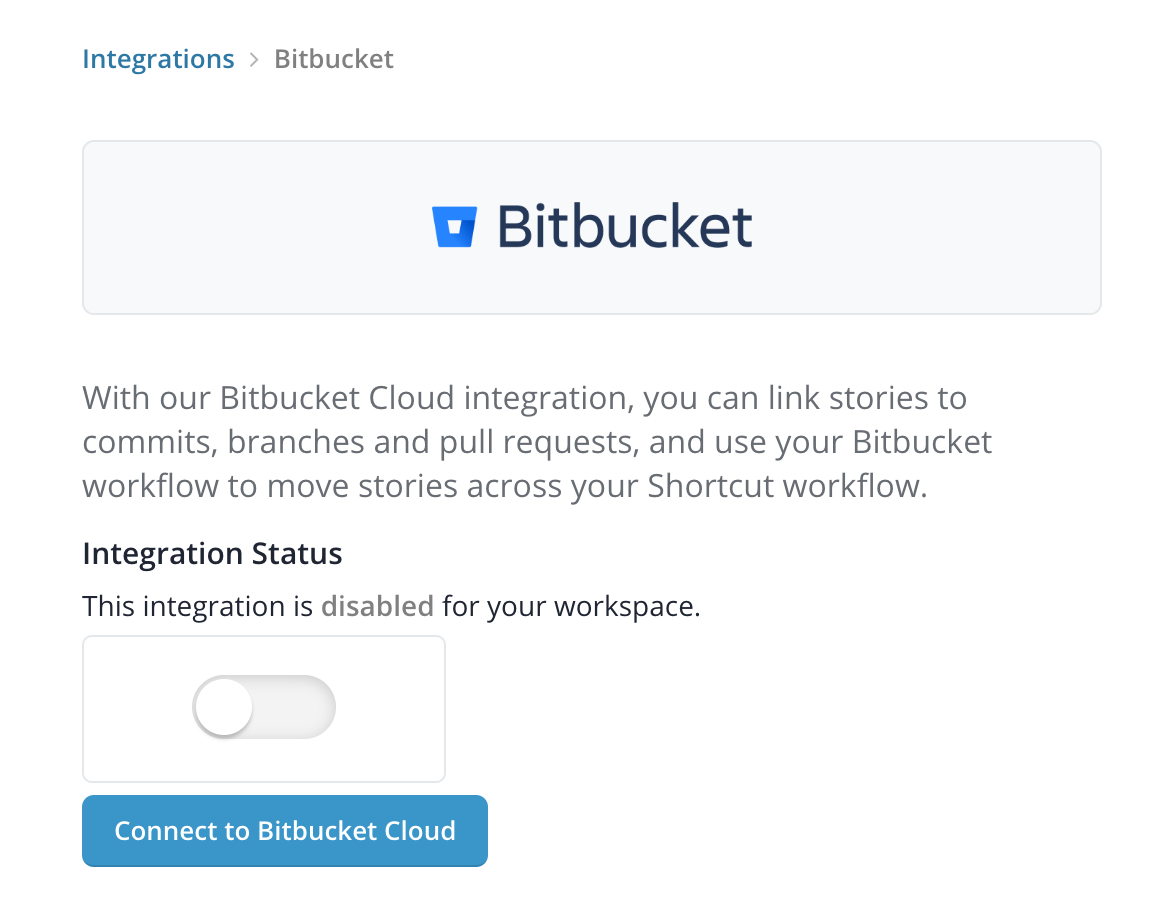 BitBucket Integration Window