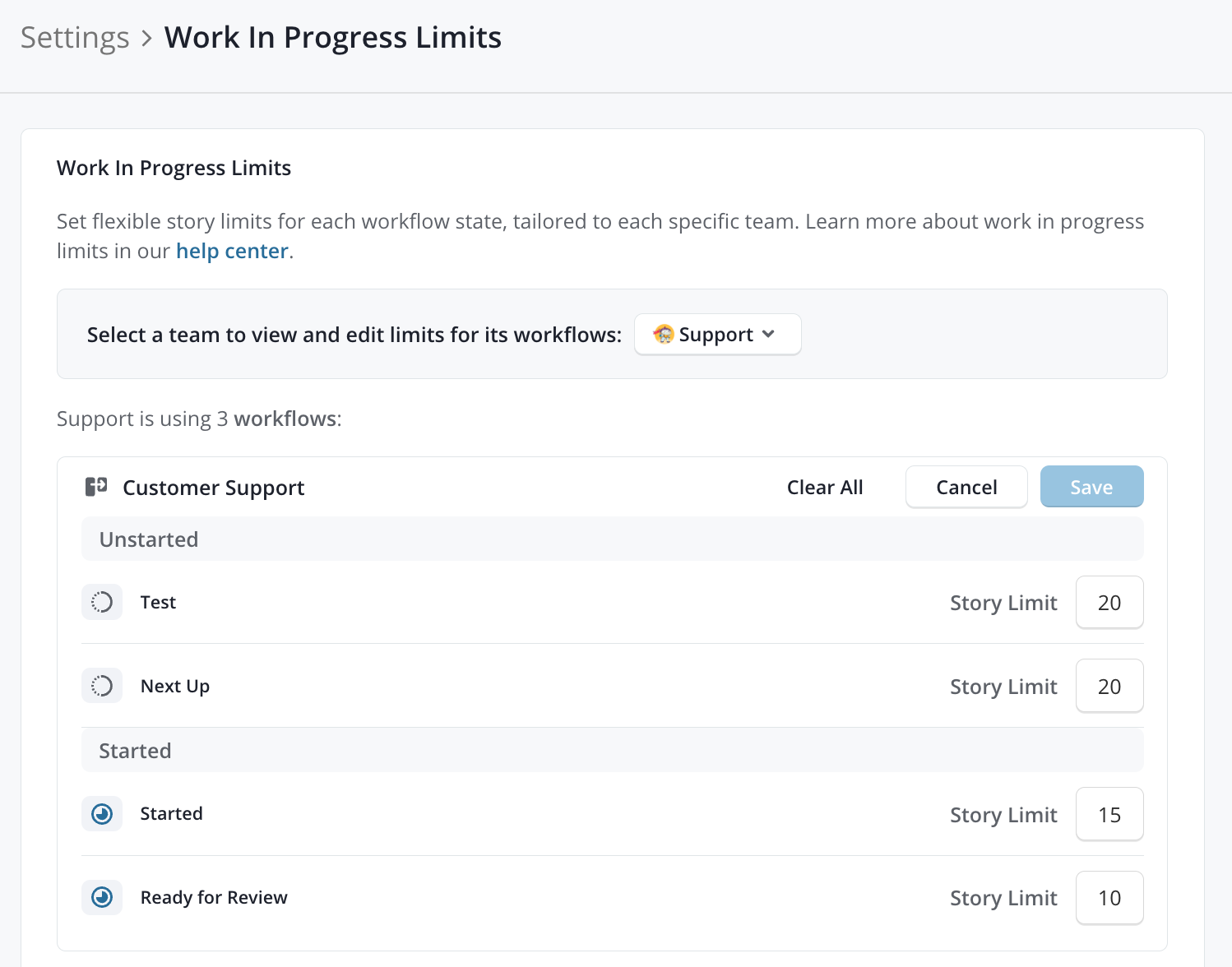 WIP (Work In Progress) Limits – Shortcut Help Center